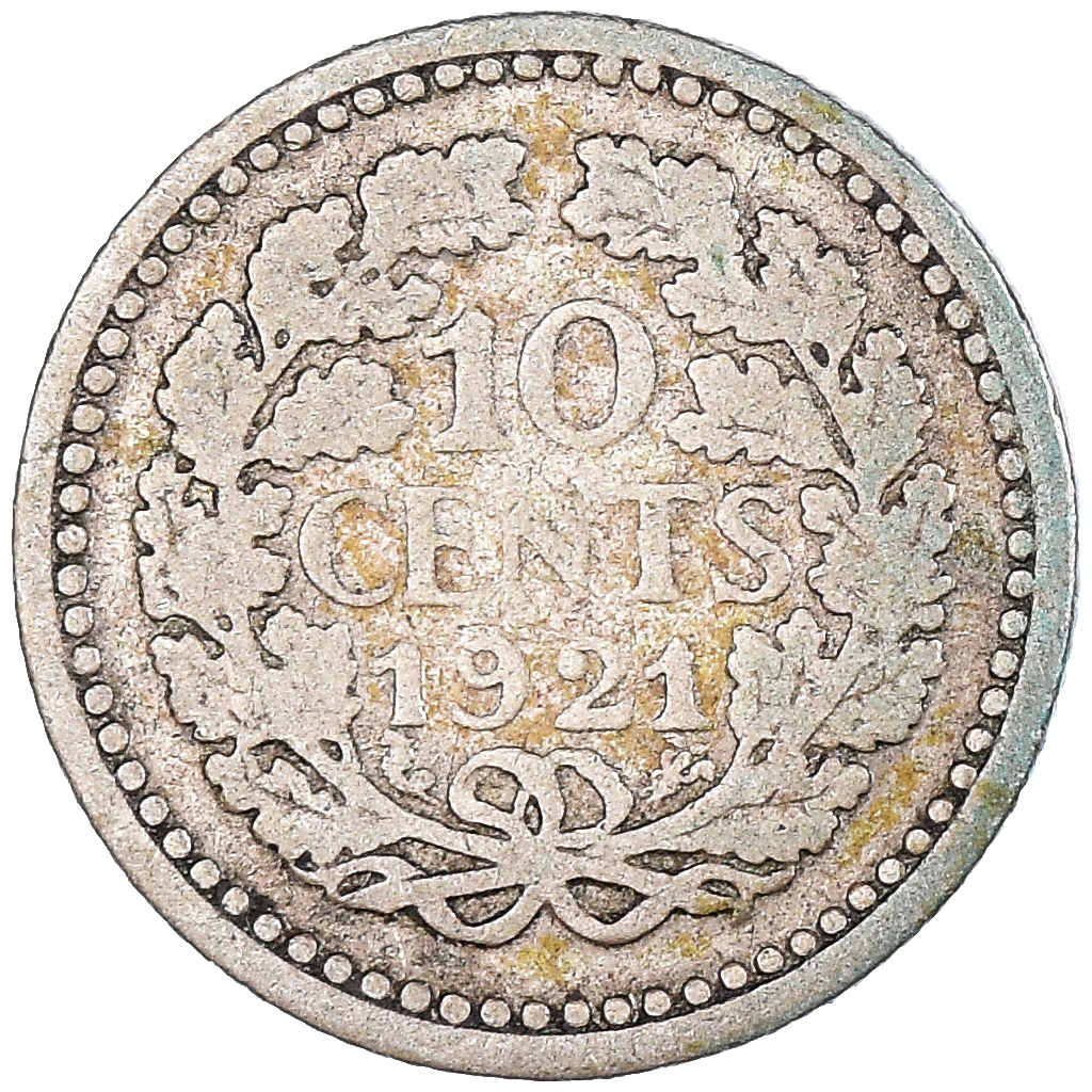 Coin, Netherlands, Wilhelmina I, 10 Cents, 1921, , Silver, KM:145