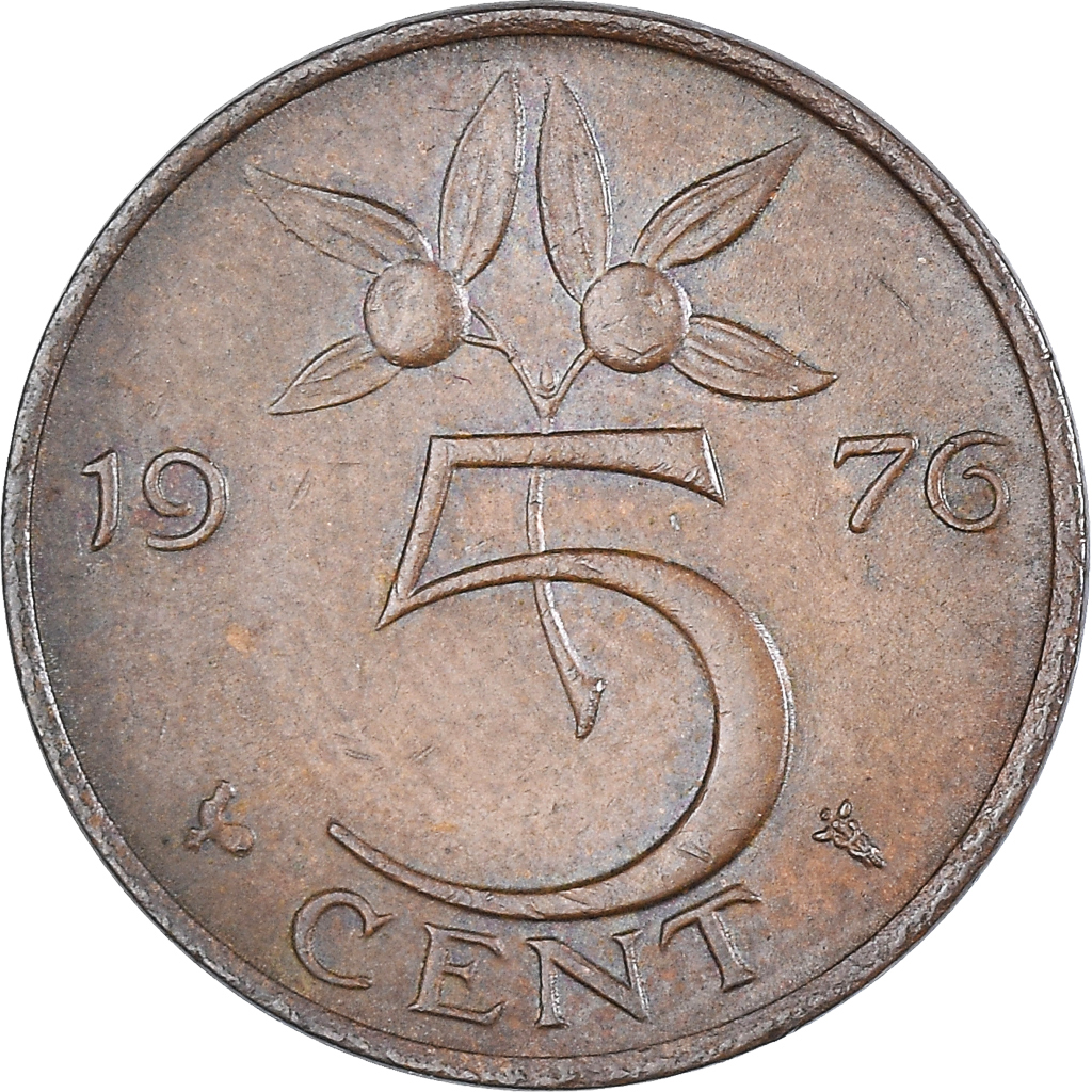 Coin, Netherlands, Juliana, 5 Cents, 1976, , Bronze, KM:181