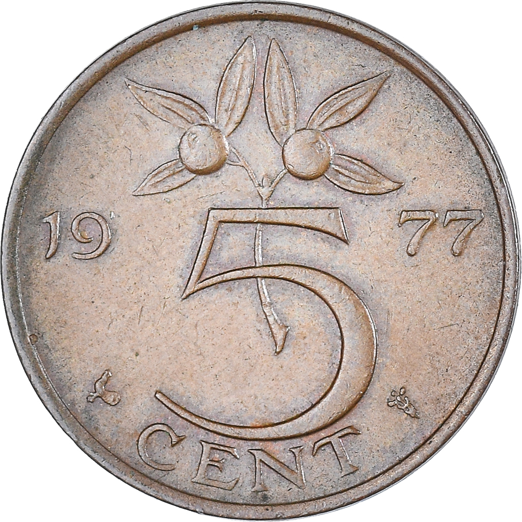 Coin, Netherlands, Juliana, 5 Cents, 1977, , Bronze, KM:181