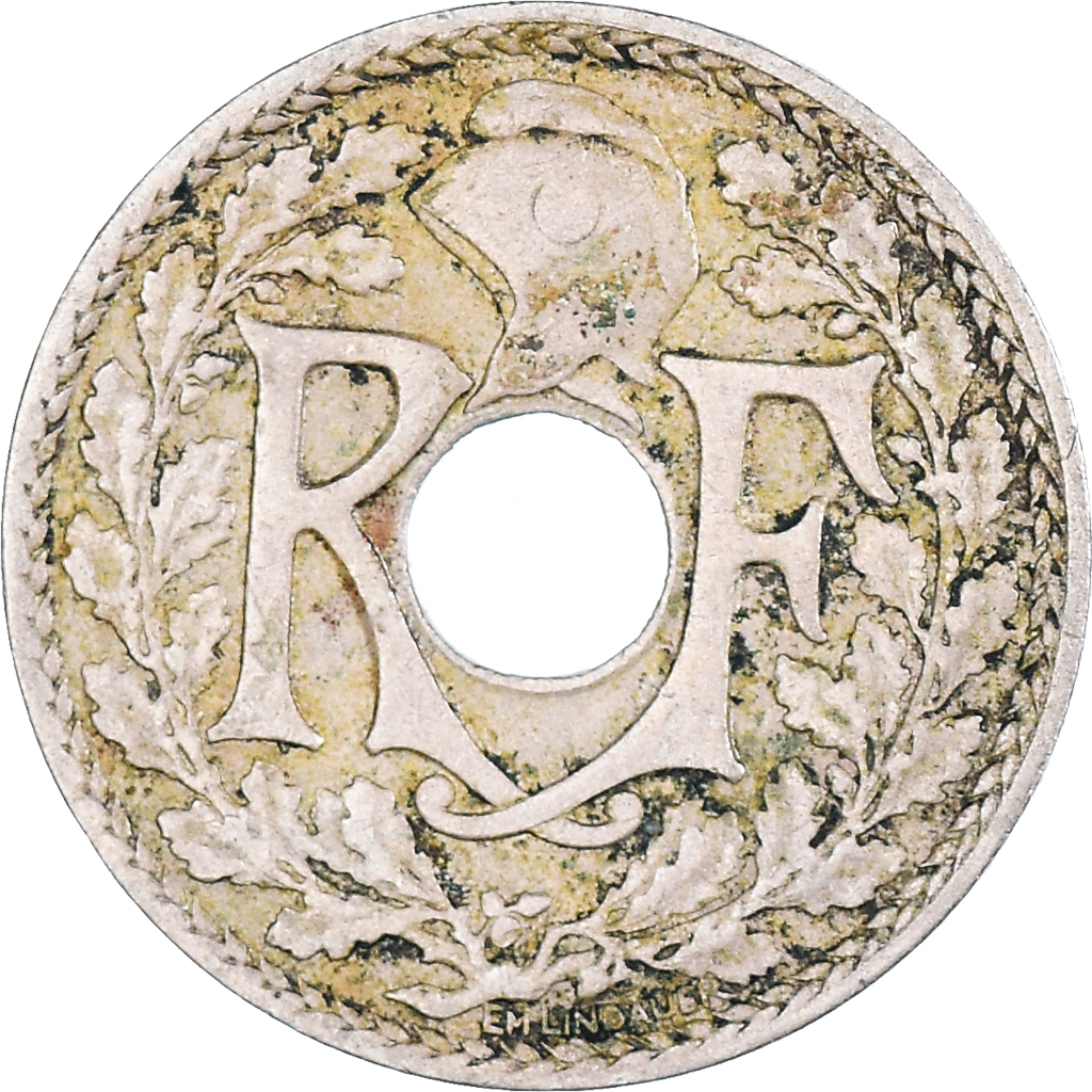 Moneda, Francia, Lindauer, 5 Centimes, 1919, MBC, Cobre - níquel, KM:865