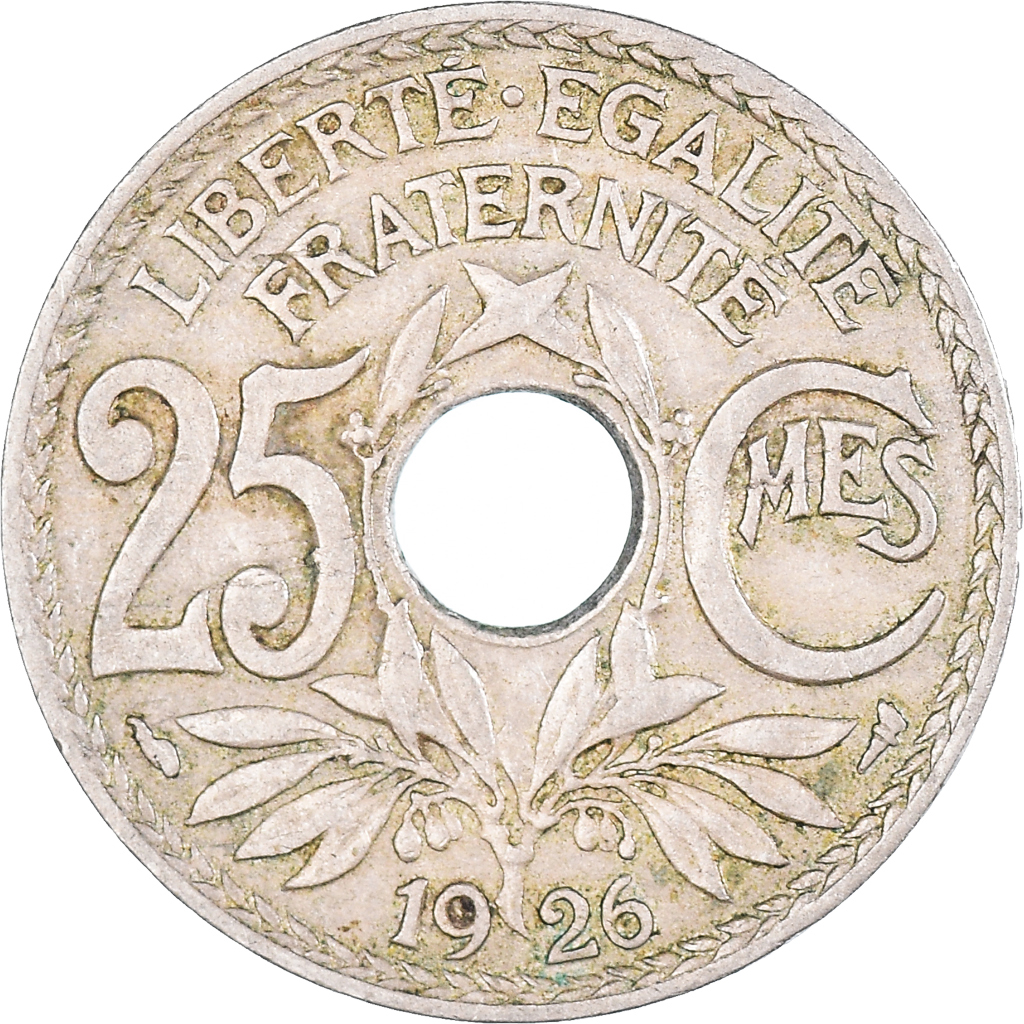 Moneda, Francia, Lindauer, 25 Centimes, 1926, MBC, Cobre - níquel, KM:867a