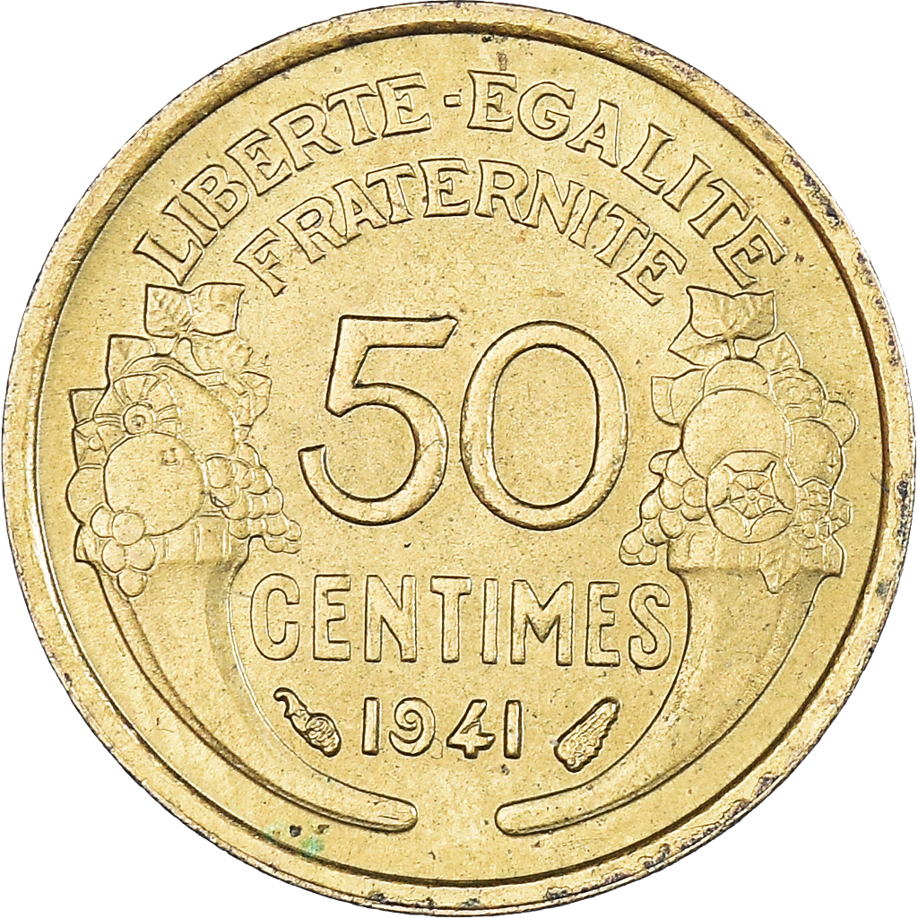 Moneda, Francia, Morlon, 50 Centimes, 1941, MBC+, Aluminio - bronce, KM:894.1