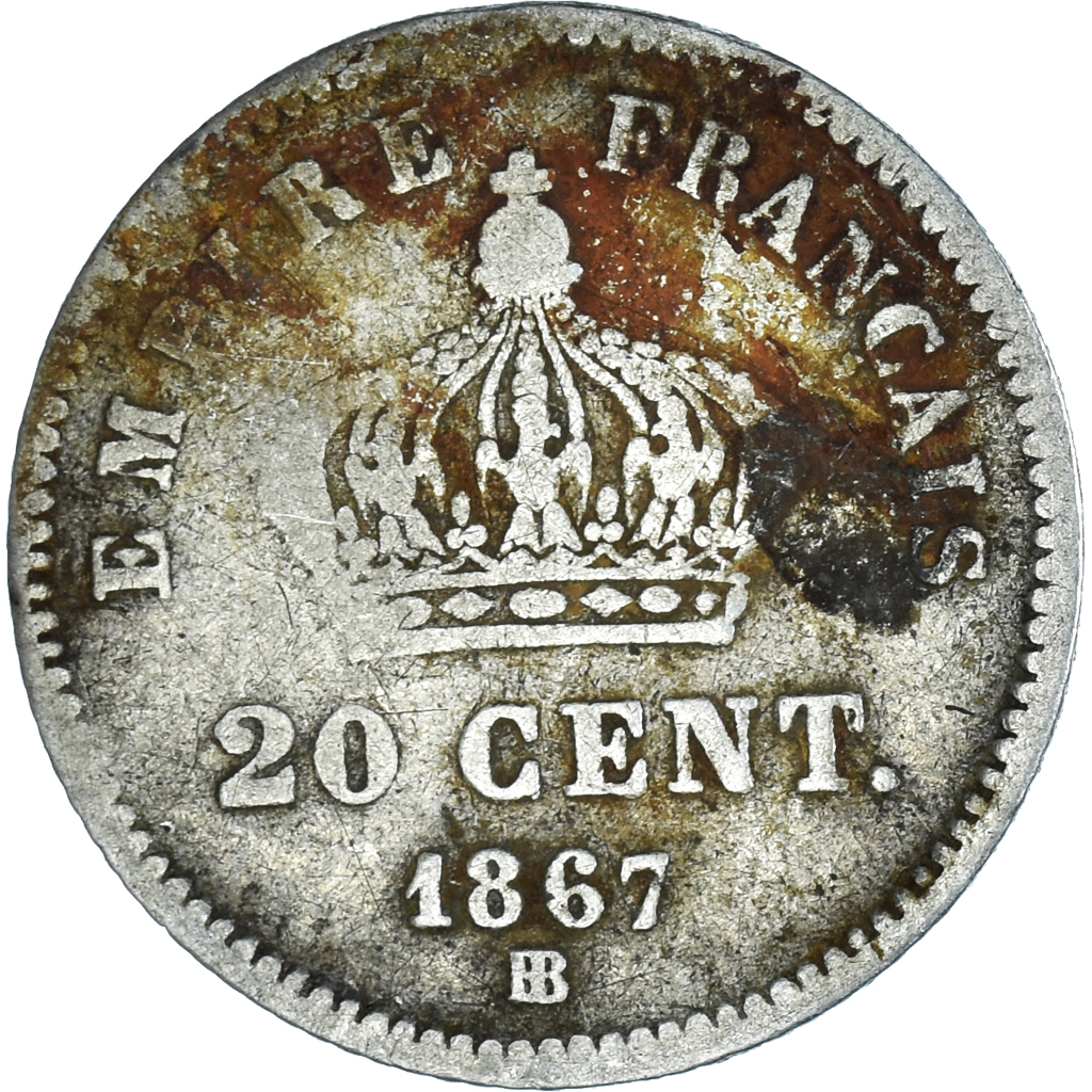 Coin, France, Napoleon III, Napoléon III, 20 Centimes, 1867, Strasbourg