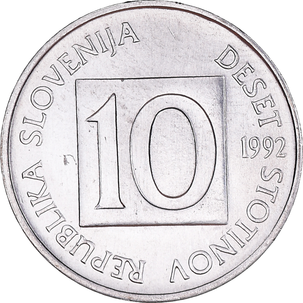 Moneda, Eslovenia, 10 Stotinov, 1992, SC+, Aluminio, KM:7