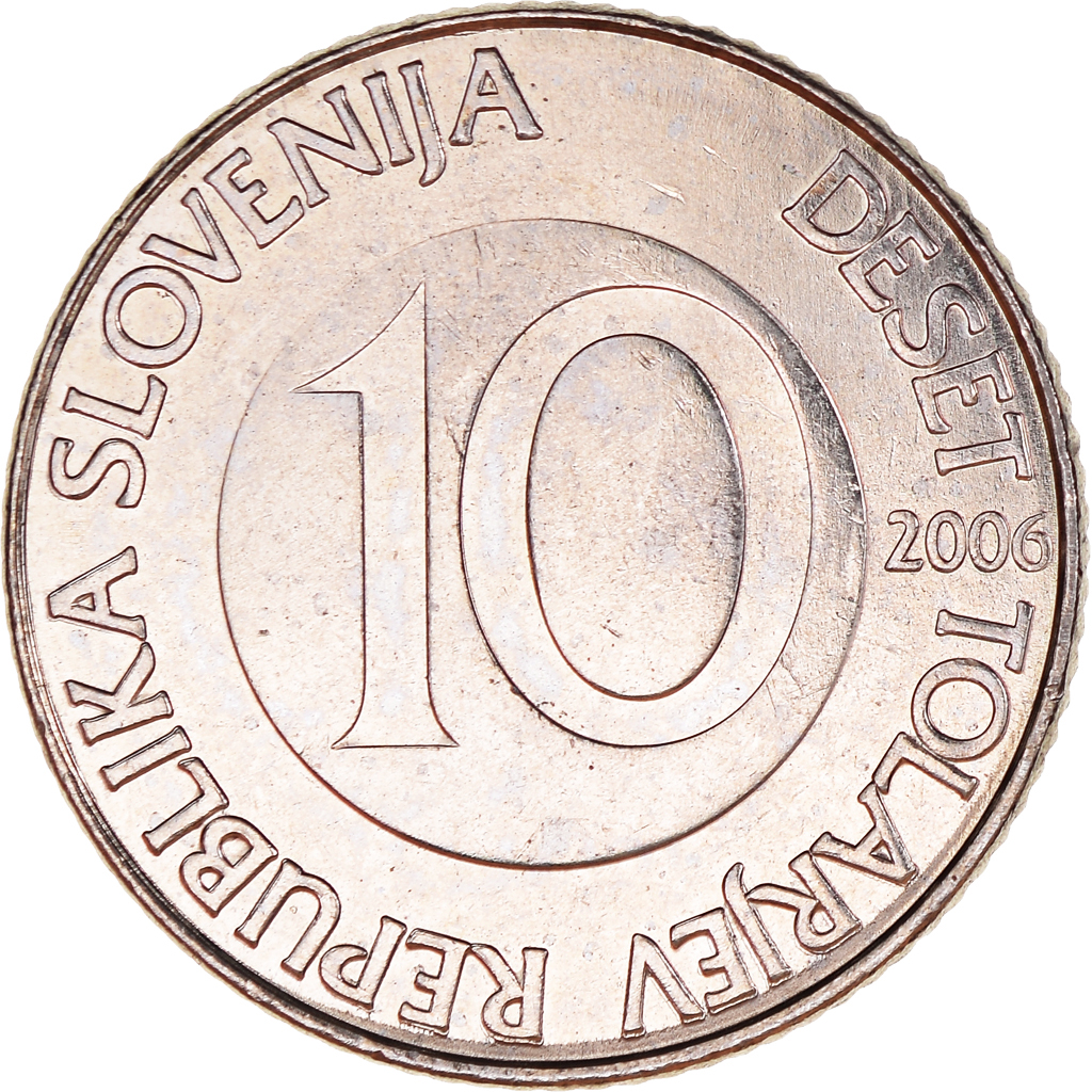 Moneda, Eslovenia, 10 Tolarjev, 2006, EBC+, Cobre - níquel, KM:41