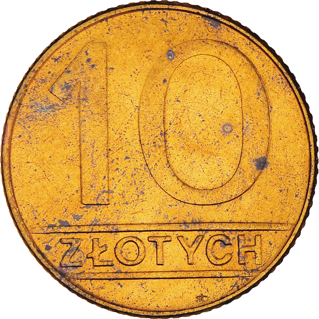 Coin, Poland, 10 Zlotych, 1990, Warsaw, , Brass, KM:152.2
