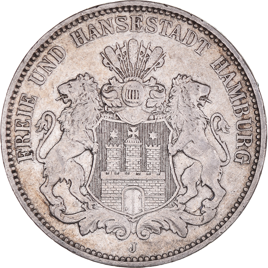Coin, German States, HAMBURG, 3 Mark, 1910, Hamburg, , Silver, KM:620