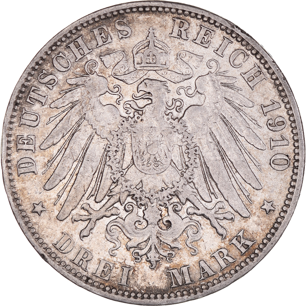 Coin, German States, HAMBURG, 3 Mark, 1910, Hamburg, , Silver, KM:620
