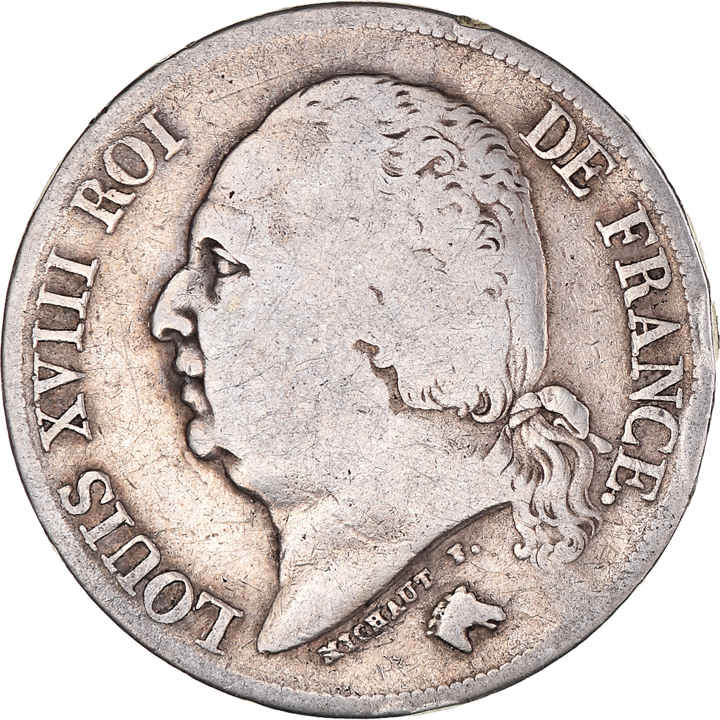 Munten, Frankrijk, Louis XVIII, Louis XVIII, 2 Francs, 1824, Rouen, FR, Zilver