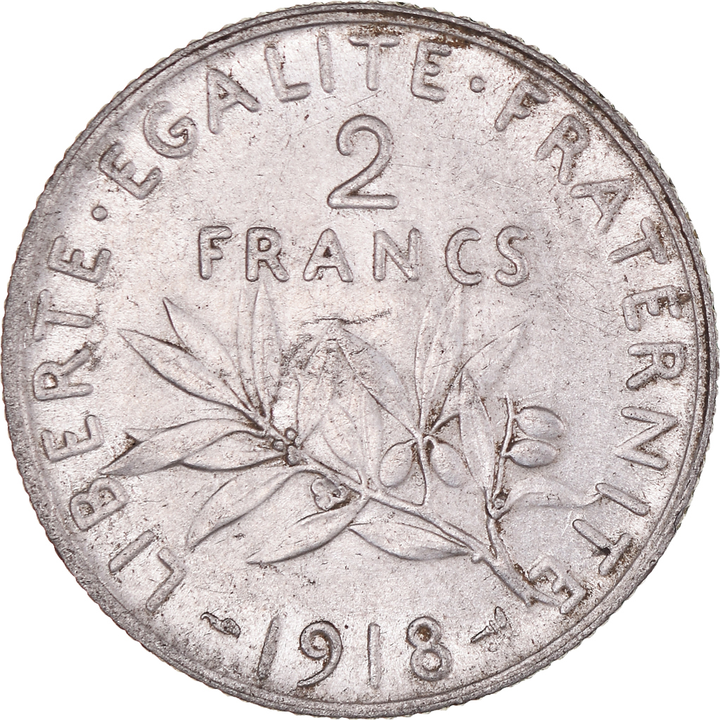 Coin, France, Semeuse, 2 Francs, 1918, Paris, , Silver, KM:845.1