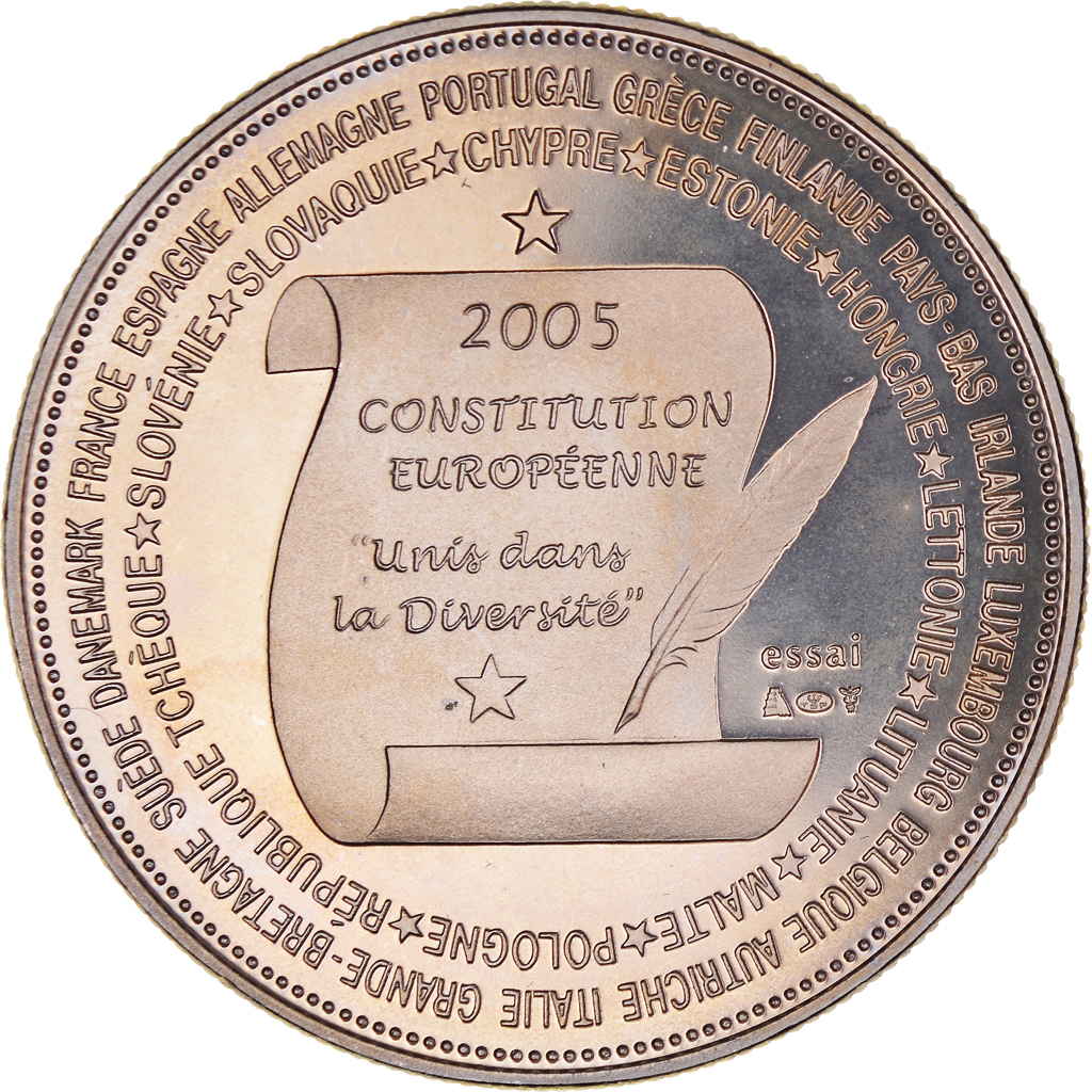 France, Medal, la Constitution Européenne, 2005, , Copper-nickel