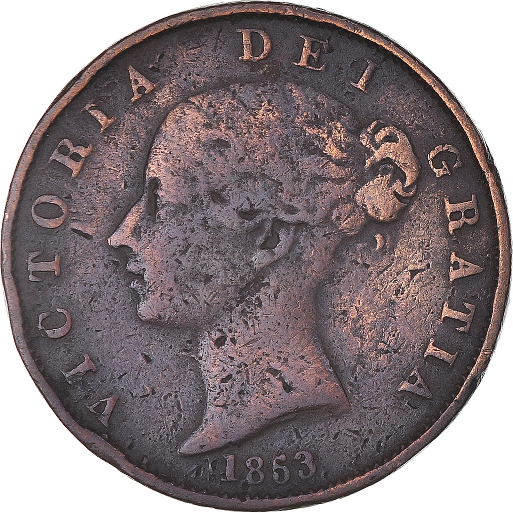 Coin, Great Britain, Victoria, 1/2 Penny, 1853, , Copper, KM:726