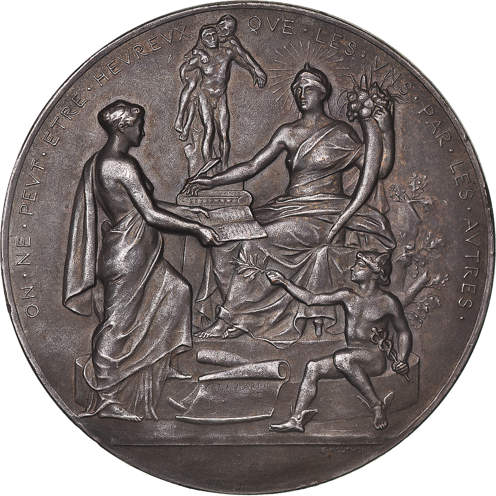 France, Medal, 1847, Mouchon, Union du Commerce, , Silvered bronze