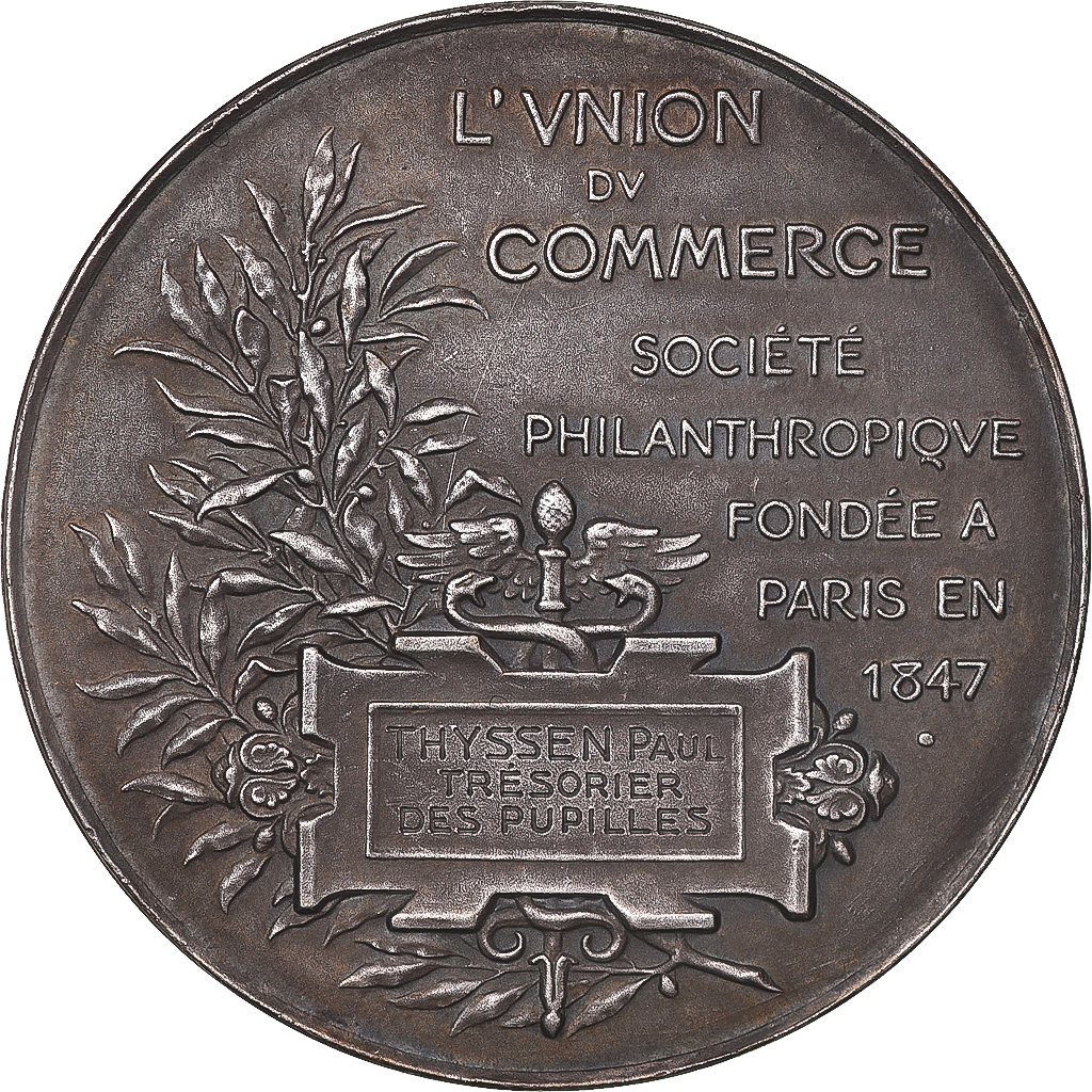 France, Medal, 1847, Mouchon, Union du Commerce, , Silvered bronze