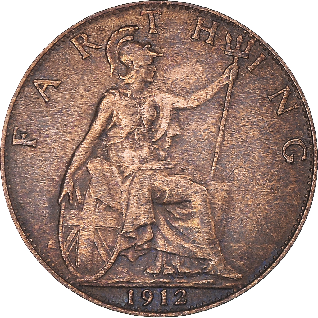 Coin, Great Britain, George V, Farthing, 1912, , Bronze, KM:808.1