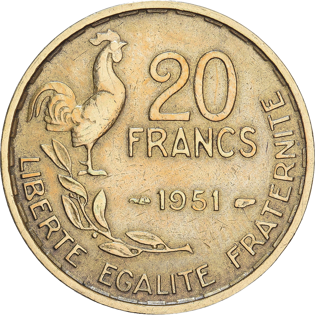 Coin, France, Guiraud, 20 Francs, 1951, Paris, , Aluminum-Bronze
