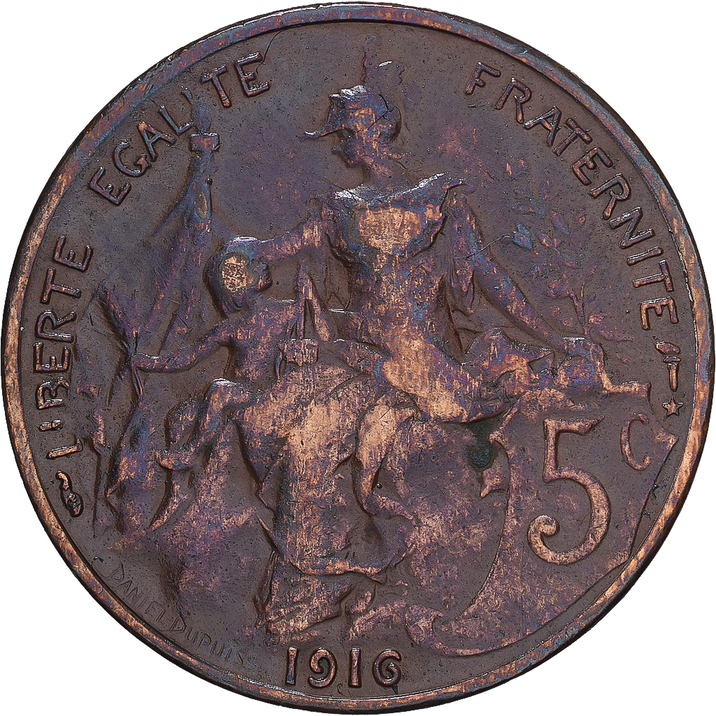 Coin, France, Dupuis, 5 Centimes, 1916, Paris, , Bronze, KM:842