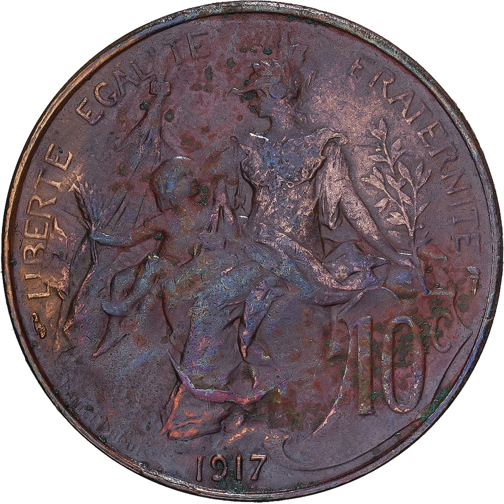 Coin, France, Dupuis, 10 Centimes, 1917, Paris, , Bronze, KM:843