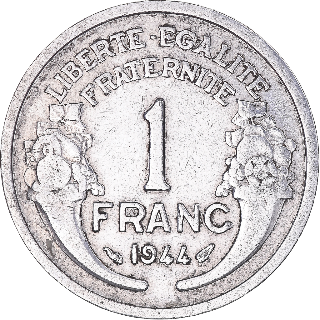 Coin, France, Morlon, Franc, 1944, , Aluminum, KM:885a.1, Gadoury:538a