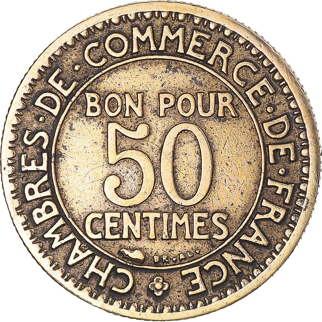 Coin, France, Chambre de commerce, 50 Centimes, 1927, Paris, 