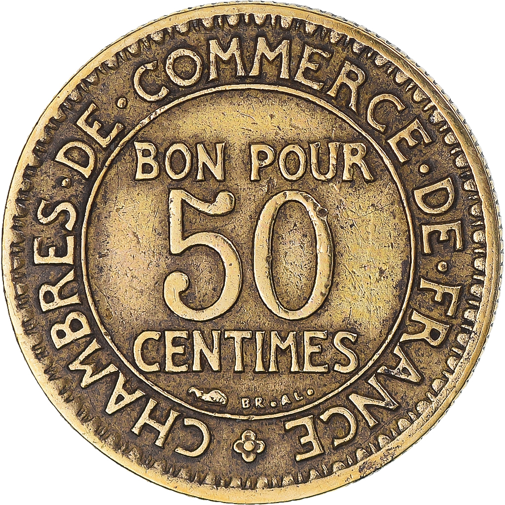 Coin, France, Chambre de commerce, 50 Centimes, 1924, Paris, 