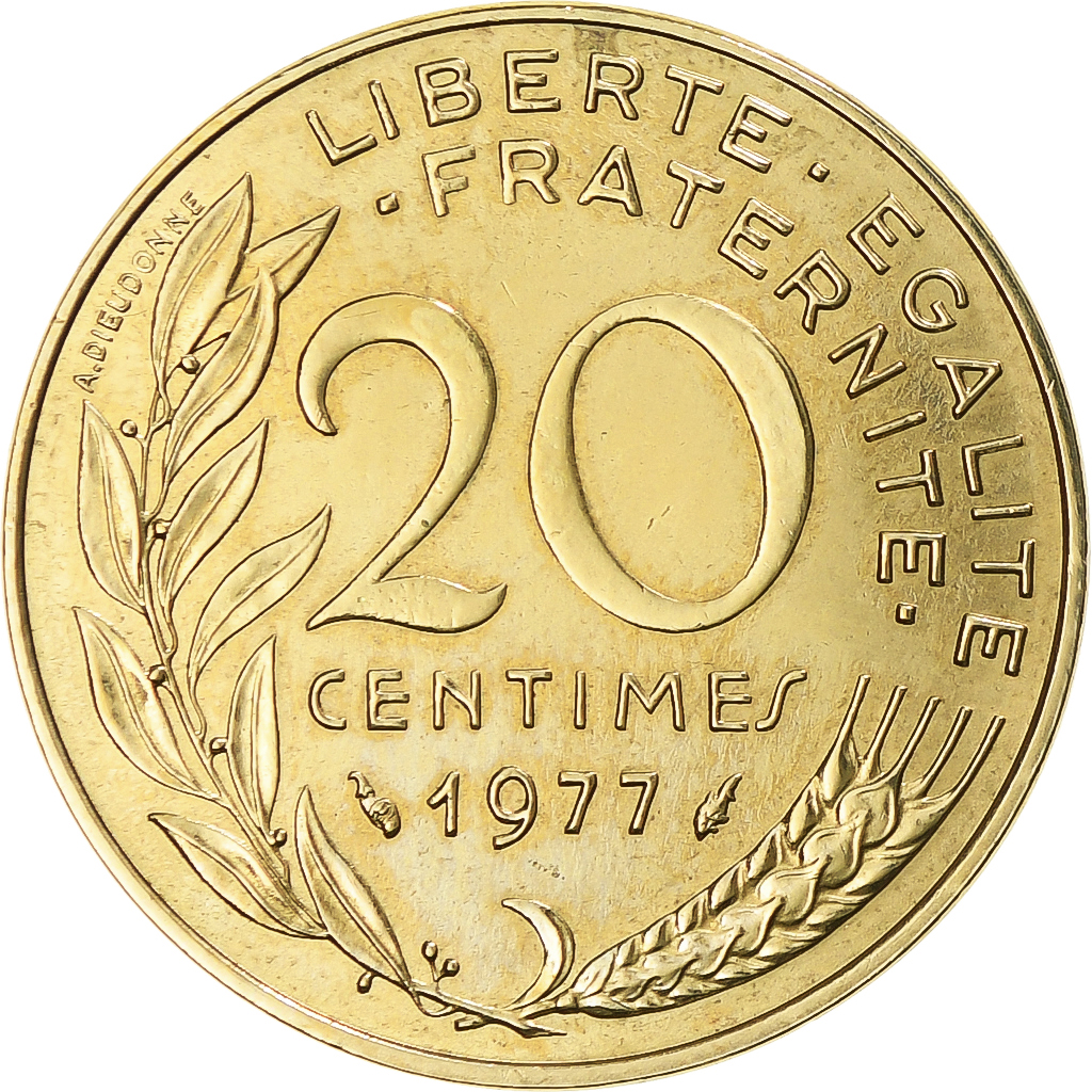 Coin, France, Marianne, 20 Centimes, 1977, Paris, , Aluminum-Bronze