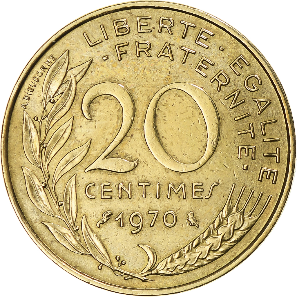 Coin, France, Marianne, 20 Centimes, 1970, Paris, , Aluminum-Bronze