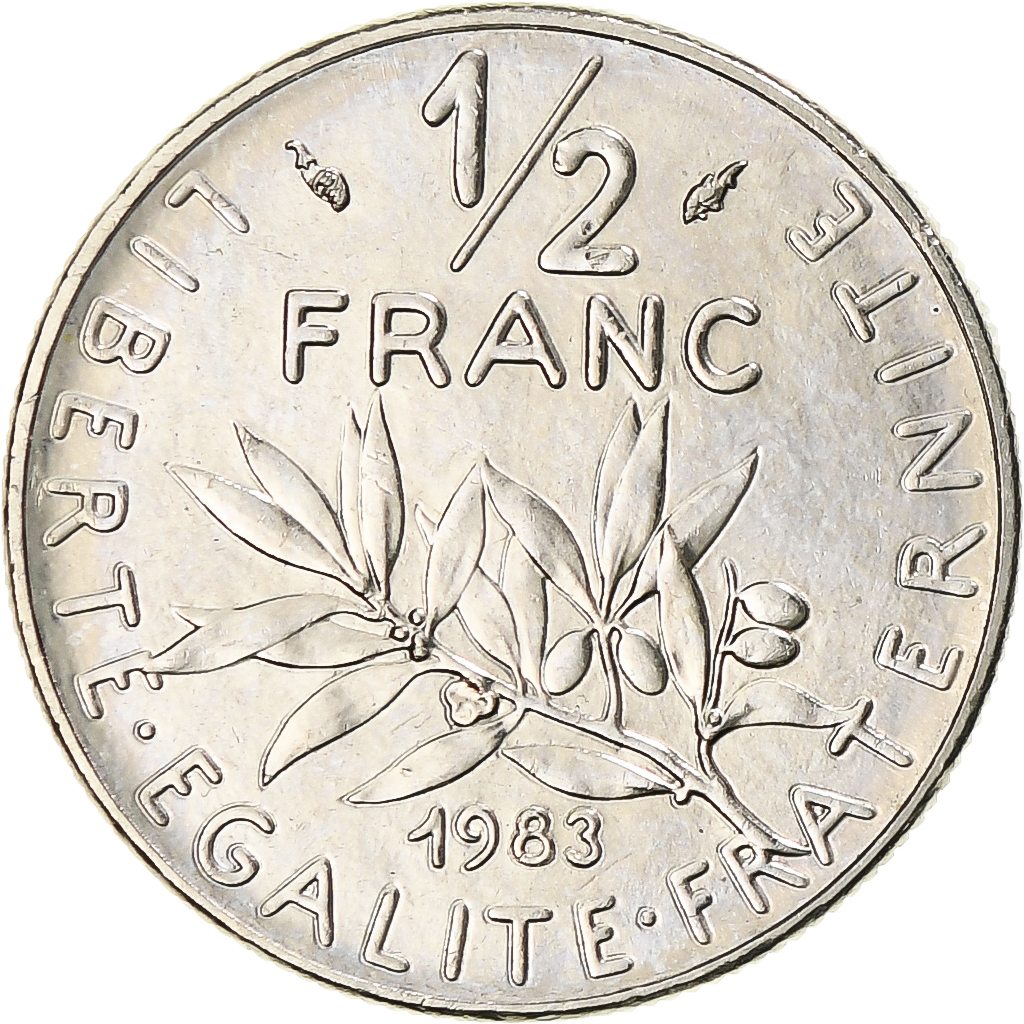 Coin, France, Semeuse, 1/2 Franc, 1983, Paris, FDC, , Nickel, KM:931.1