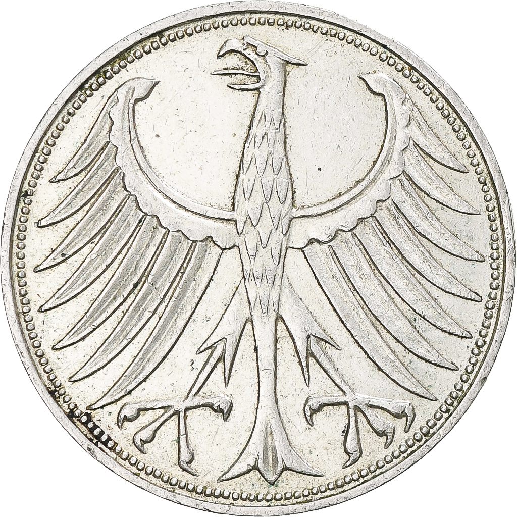 Coin, GERMANY - FEDERAL REPUBLIC, 5 Mark, 1970, Hambourg, , Silver