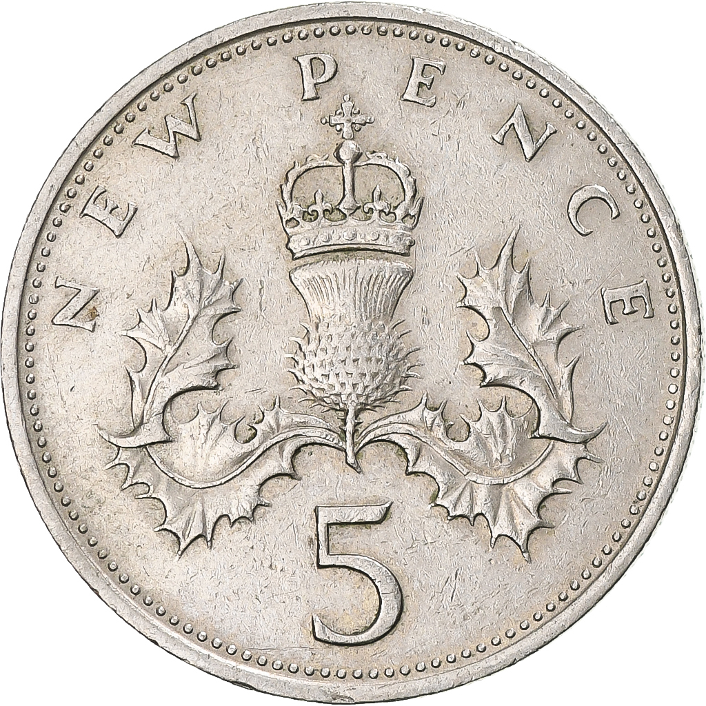 Coin, Jersey, Elizabeth II, 5 New Pence, 1968, , Copper-nickel, KM:32