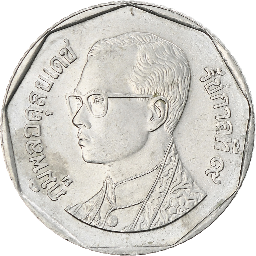 Coin, Thailand, Rama IX, 5 Baht, 1991, , Copper-Nickel Clad Copper