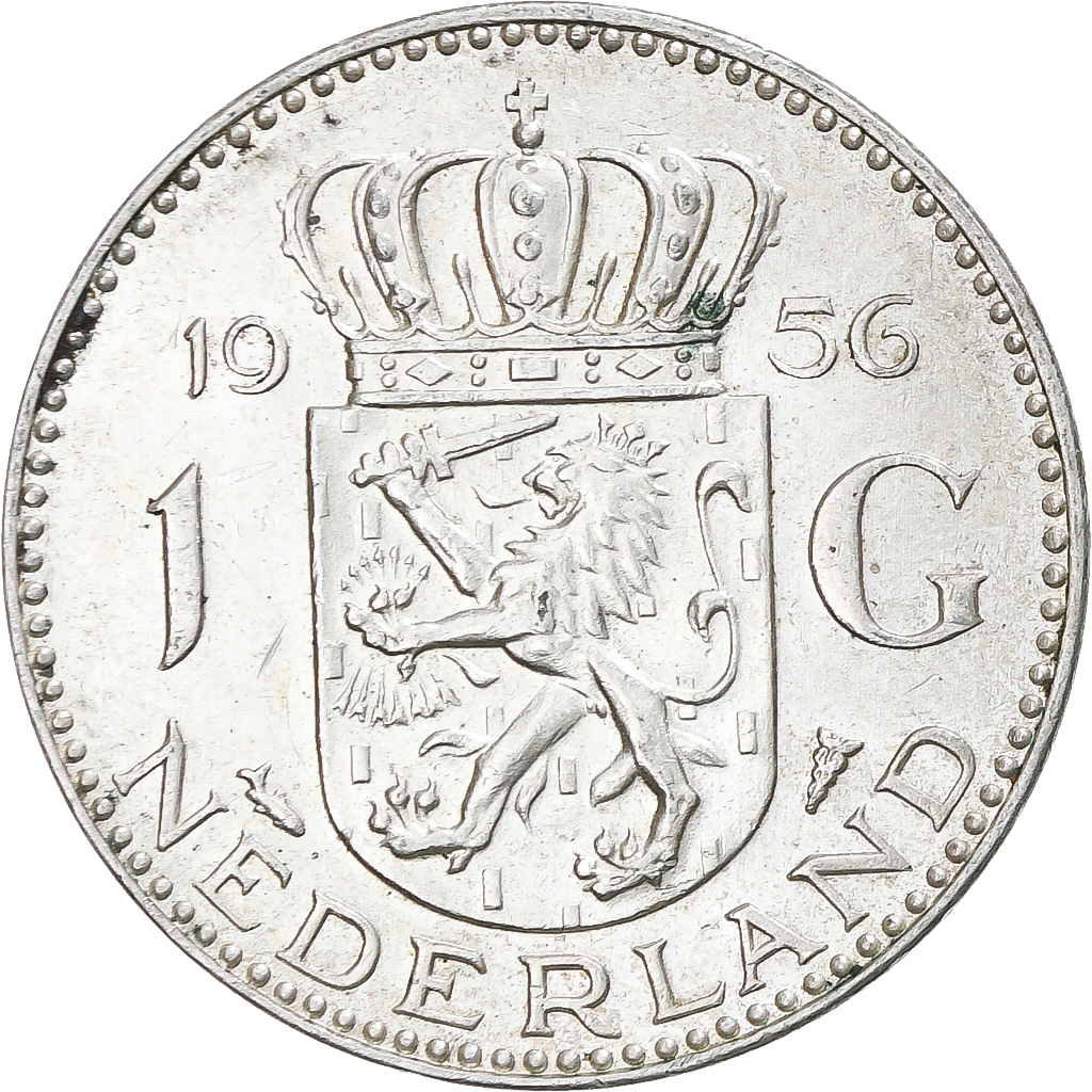 Coin, Netherlands, Juliana, Gulden, 1956, Utrecht, , Silver, KM:184