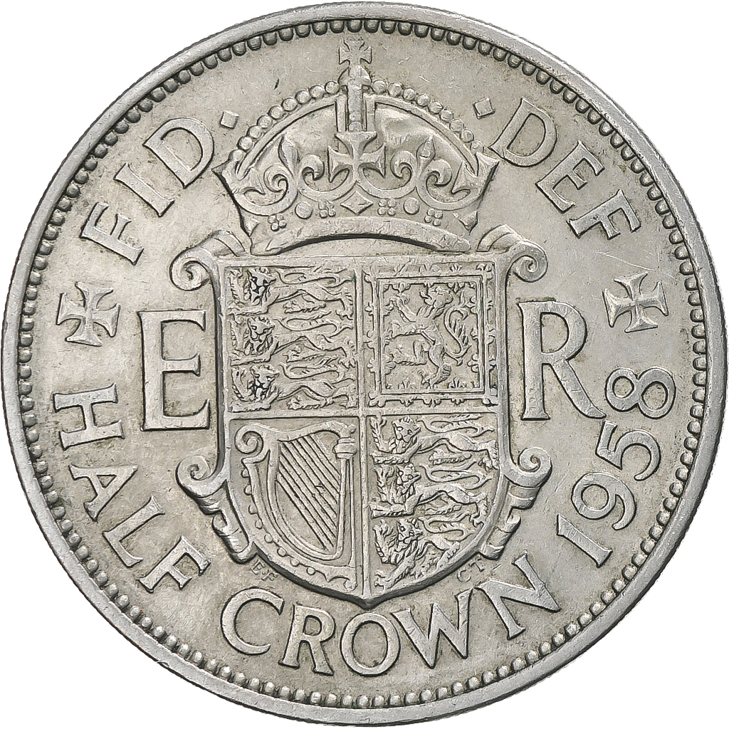369755] Coin, Great Britain, Elizabeth II, 1/2 Crown, 1958, AU