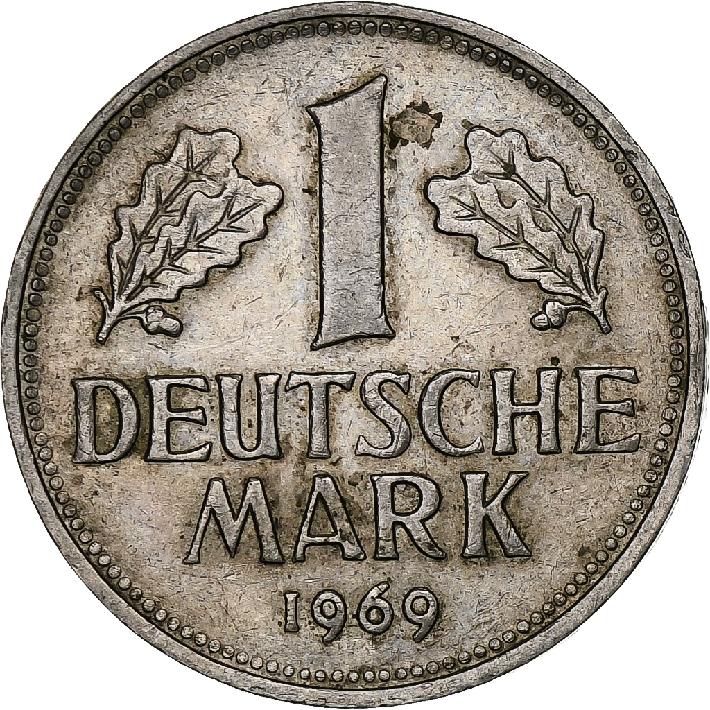 GERMANY - FEDERAL REPUBLIC, Mark, 1969, Stuttgart, , Copper-nickel