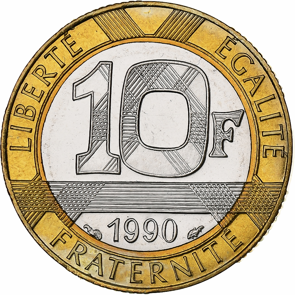 France, 10 Francs, Génie, 1990, Paris, FDC, Bi-Metallic, 