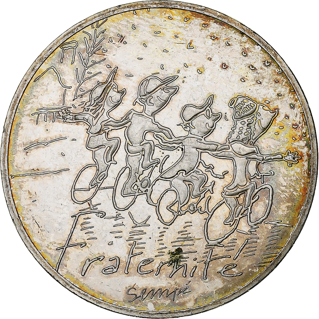France, 10 Euro, 2014, Sempé, Fraternité, Hiver, SUP, Argent