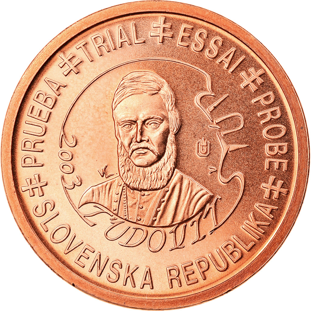 Eslovaquia, medalla, 1 C, Essai Trial, 2003, Exonumia, FDC, Cobre