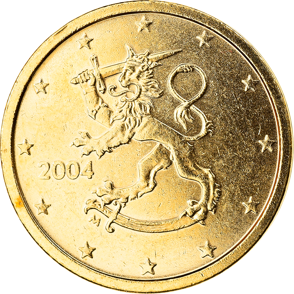 Finland, 2 Euro Cent, 2004, Vantaa, gold-plated coin, , Copper Plated