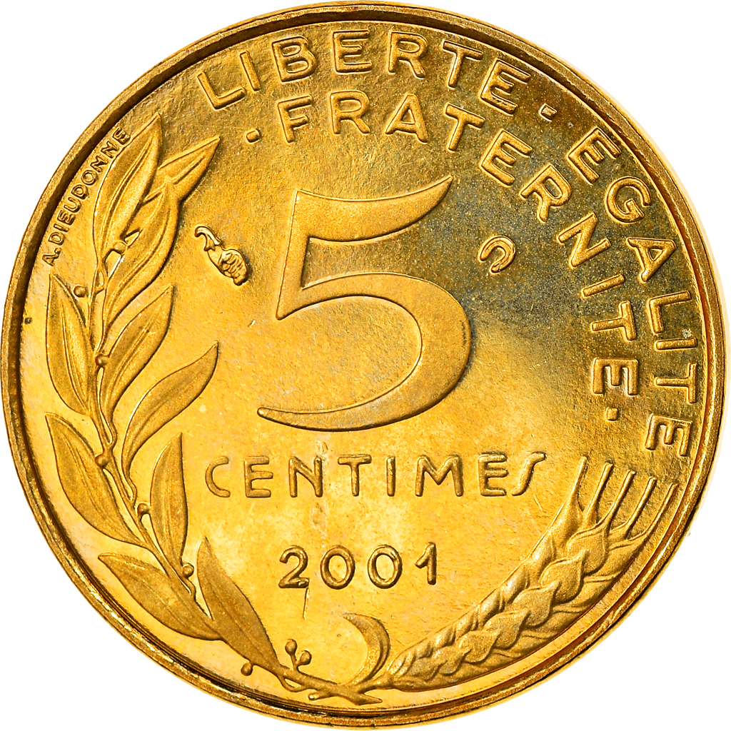 Coin, France, Marianne, 5 Centimes, 2001, Paris, Proof, 