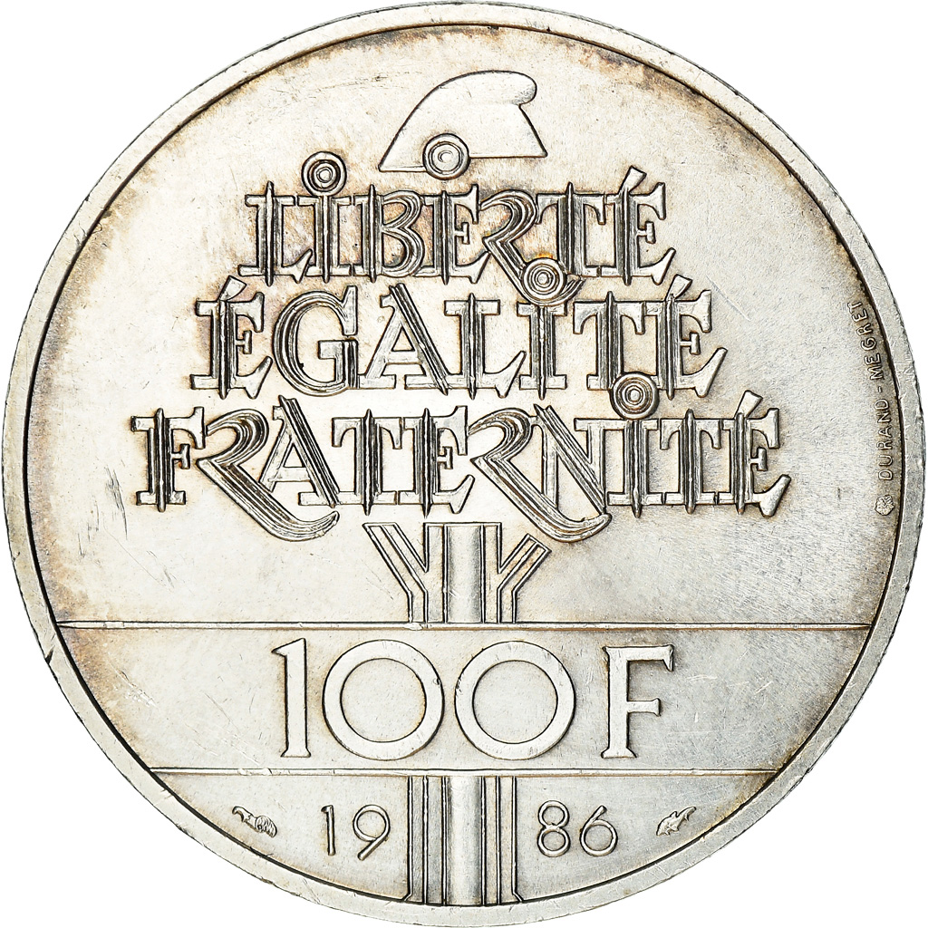 Coin, France, Statue de la Liberté, 100 Francs, 1986, , Silver