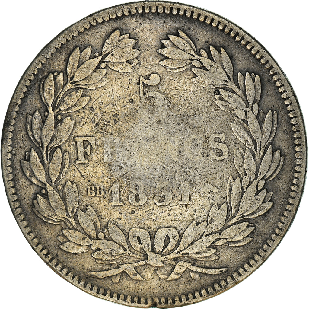 Coin, France, Louis-Philippe, 5 Francs, 1831, Strasbourg, , Silver