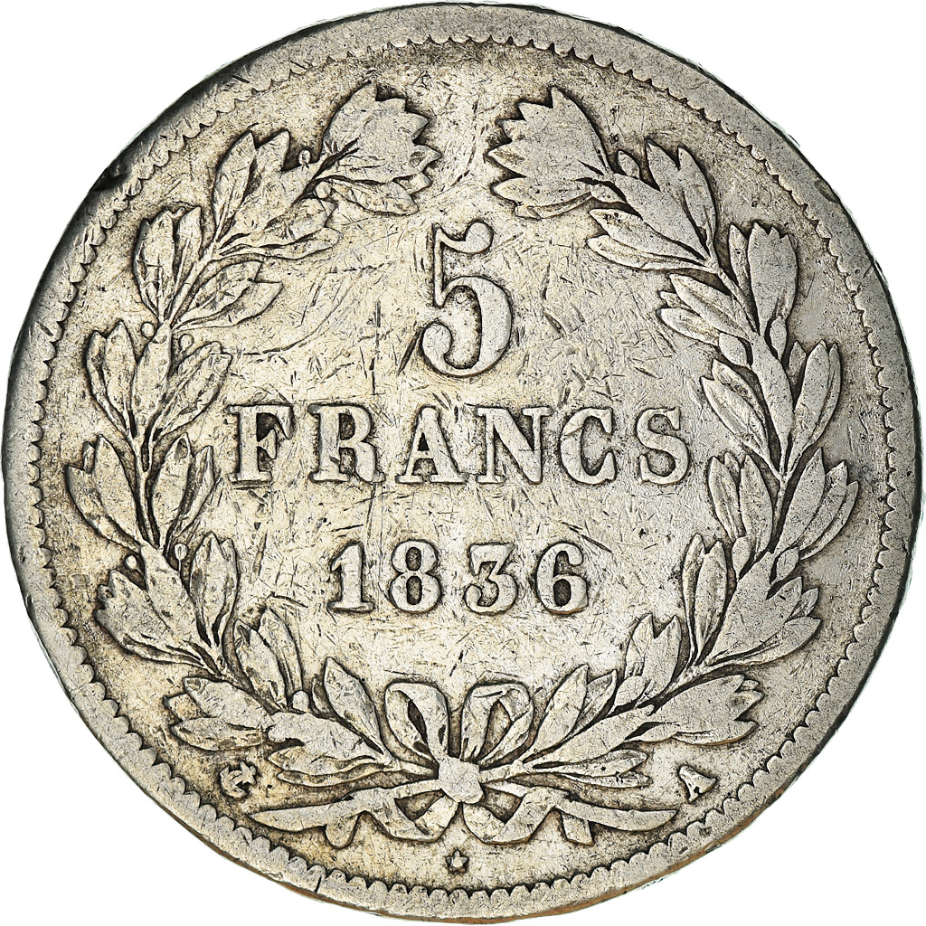 Coin, France, Louis-Philippe, 5 Francs, 1836, Paris, , Silver