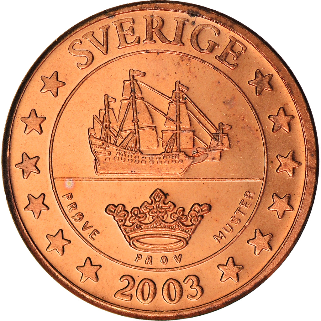Moneda, Suecia, 1 Cent, 2003, Proof, FDC, Cobre