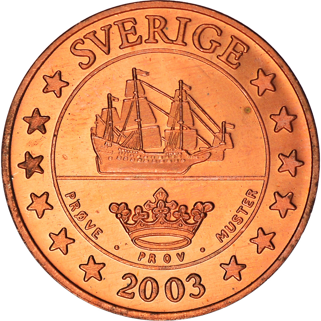 Moneda, Suecia, 5 Cents, 2003, Proof, FDC, Cobre