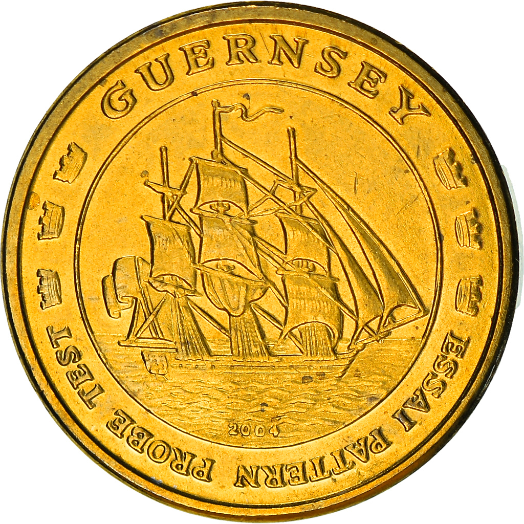 Münze, Guernsey, 10 Euro Cent, 2004, Proof, STGL, Messing