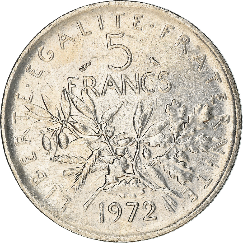 Coin, France, 5 Francs, 1972, , Cupro-nickel, KM:926a.1, Gadoury:771