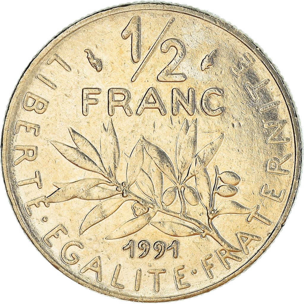 Coin, France, Semeuse, 1/2 Franc, 1991, , Nickel, KM:931.2, Gadoury:429