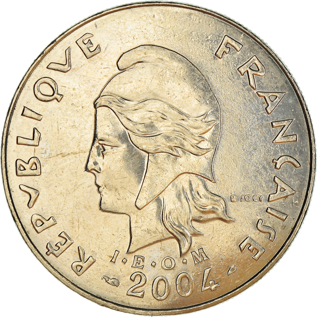 Moneda, Nueva Caledonia, 20 Francs, 2004, Paris, EBC, Níquel, KM:12