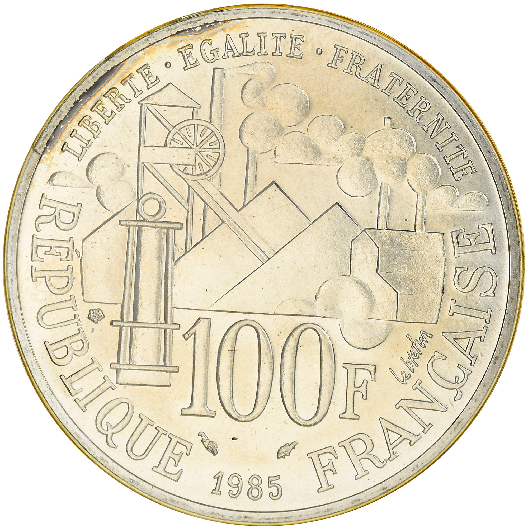 Coin, France, Emile Zola Germinal, 100 Francs, 1985, FDC, , Silver
