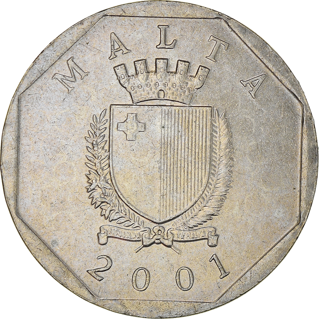 Coin, Malta, 50 Cents, 2001, , Copper-nickel, KM:98